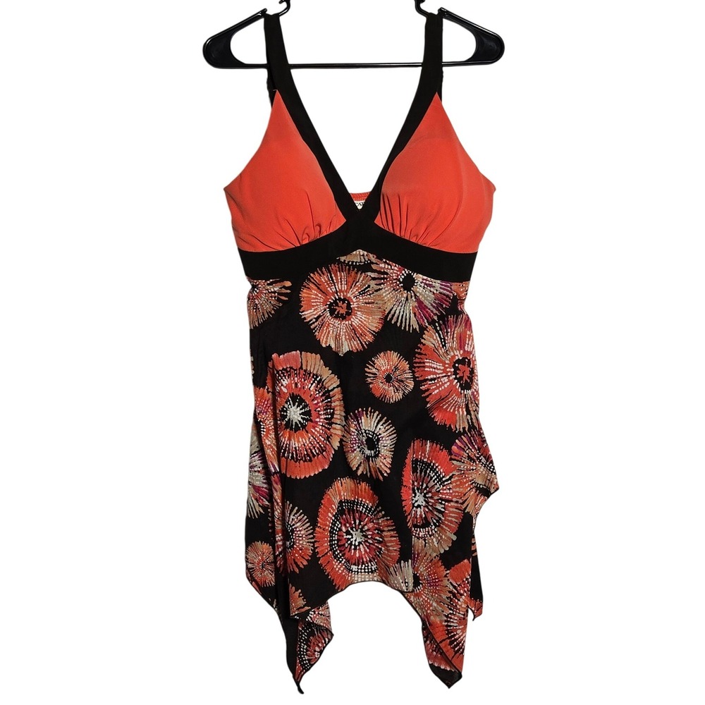 Cato Floral Handkerchief Tank Top Large Boho Y2K Festival Asymmetric Tropical